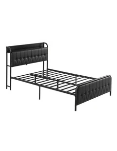 Artiss Double Bed Frame with Storage Headboard SAA Certified Charging Station