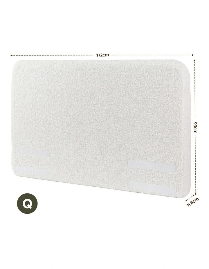 Artiss Queen Boucle Fabric Headboard 172cm Wide Removable Washable Cover image 3