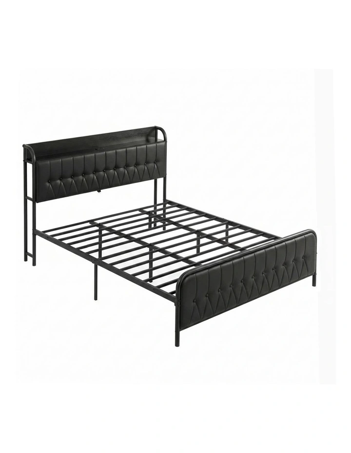 Artiss King Bed Frame with Storage Headboard SAA Certified Charging Station image 1
