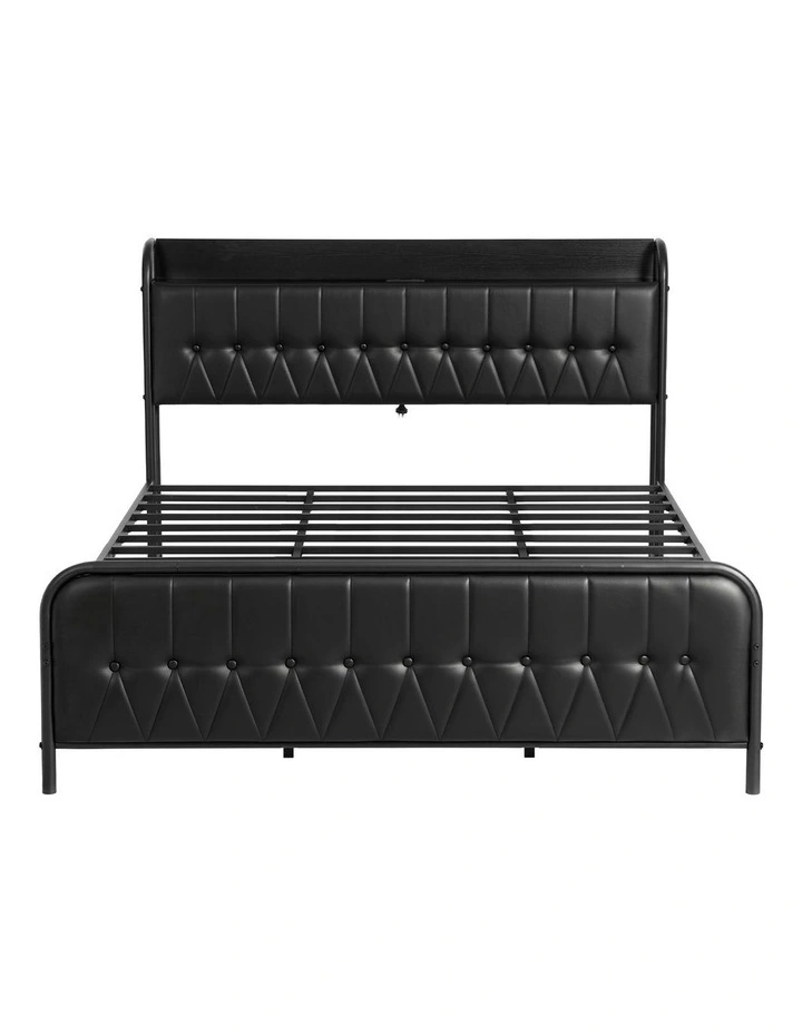 Artiss King Bed Frame with Storage Headboard SAA Certified Charging Station image 2