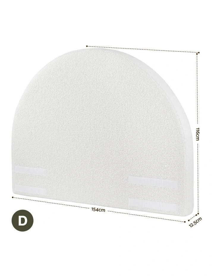 Artiss Double Boucle Fabric Headboard 154cm Wide Removable Washable Cover image 3