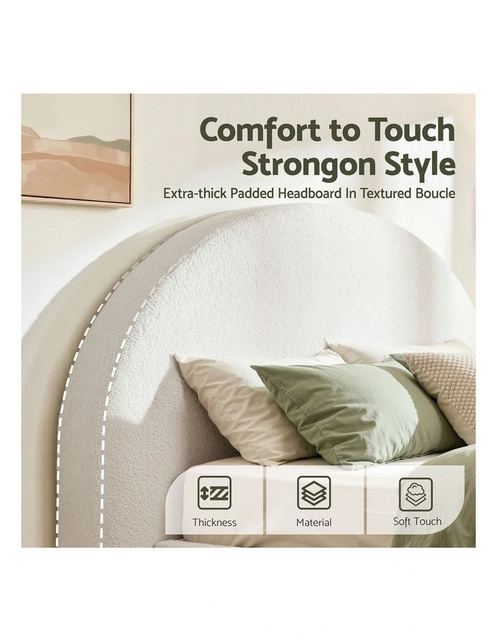 Artiss Double Boucle Fabric Headboard 154cm Wide Removable Washable Cover image 6