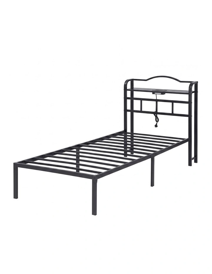 Artiss Bed Frame Single Size with Charging Station WAVE image 1