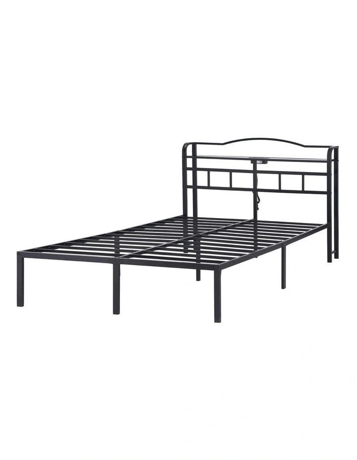 Artiss Bed Frame Double Size with Charging Station WAVE image 1