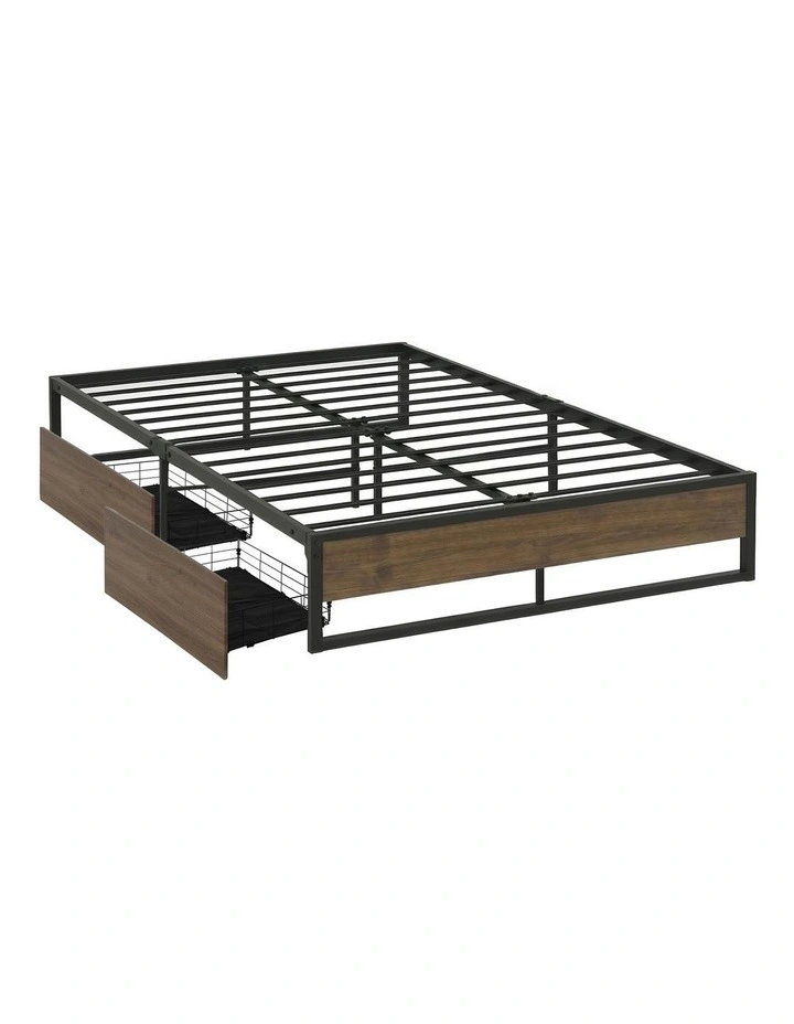 Artiss Bed Frame Metal Frame Double Size Bed Base 2 Drawers OSLO image 1