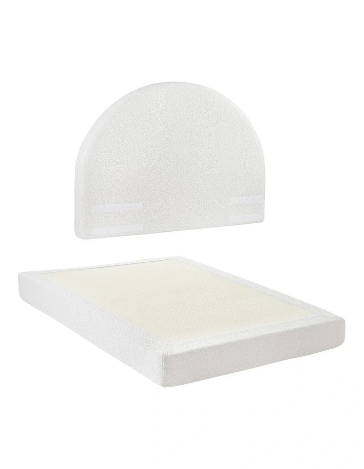 Artiss Double Bed Frame Boucle Fabric Vacuum Compressed Beds Removable Washable Cover No-Assembly image 1