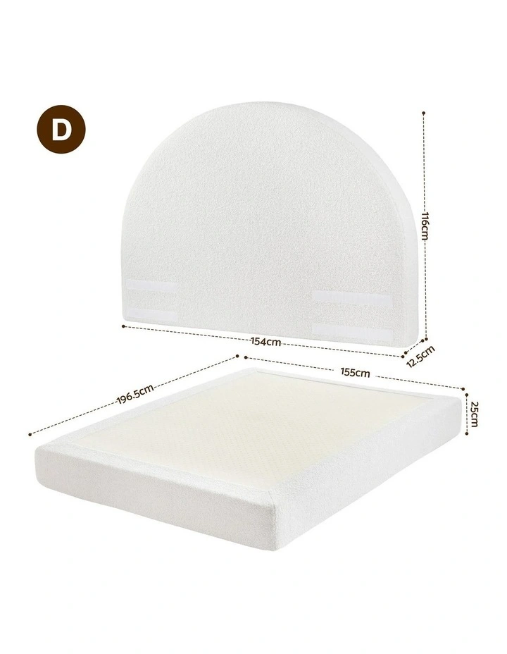Artiss Double Bed Frame Boucle Fabric Vacuum Compressed Beds Removable Washable Cover No-Assembly image 3
