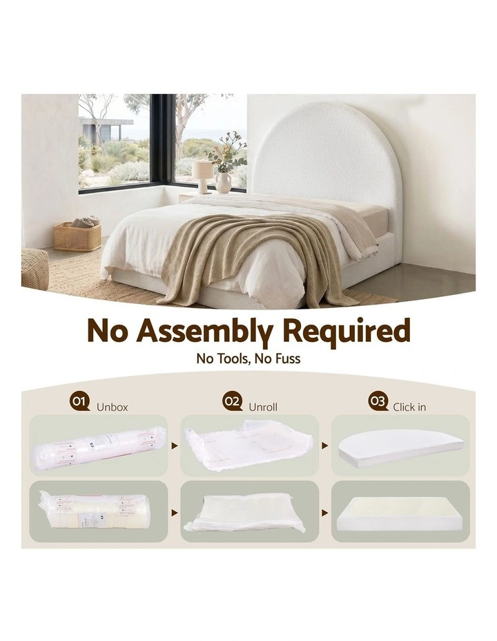Artiss Double Bed Frame Boucle Fabric Vacuum Compressed Beds Removable Washable Cover No-Assembly image 5
