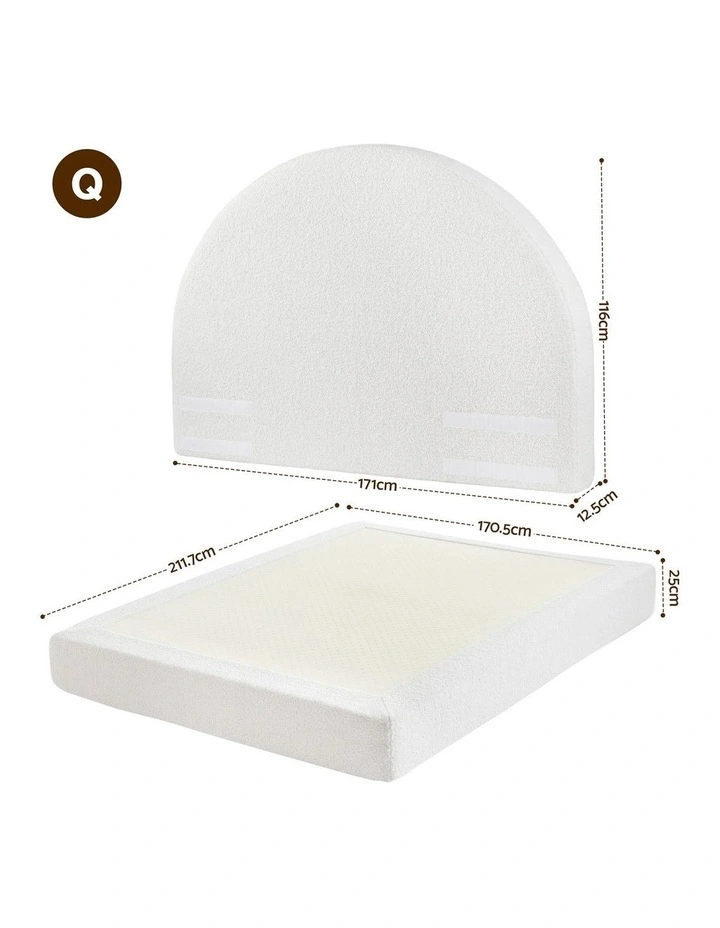 Artiss Queen Bed Frame Boucle Fabric Vacuum Compressed Beds Removable Washable Cover No-Assembly image 3