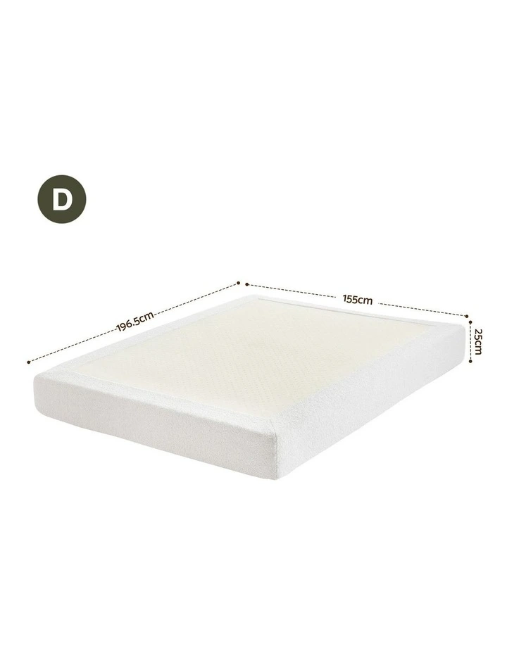 Artiss Compression Bed Frame Double Size No Assembly Vacuum High Density Sponge Boucle Cream White image 3