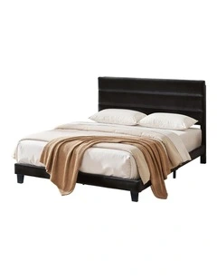 Artiss King Bed Frame Upholstered Platform Base with Geometric Headboard Black Velvet
