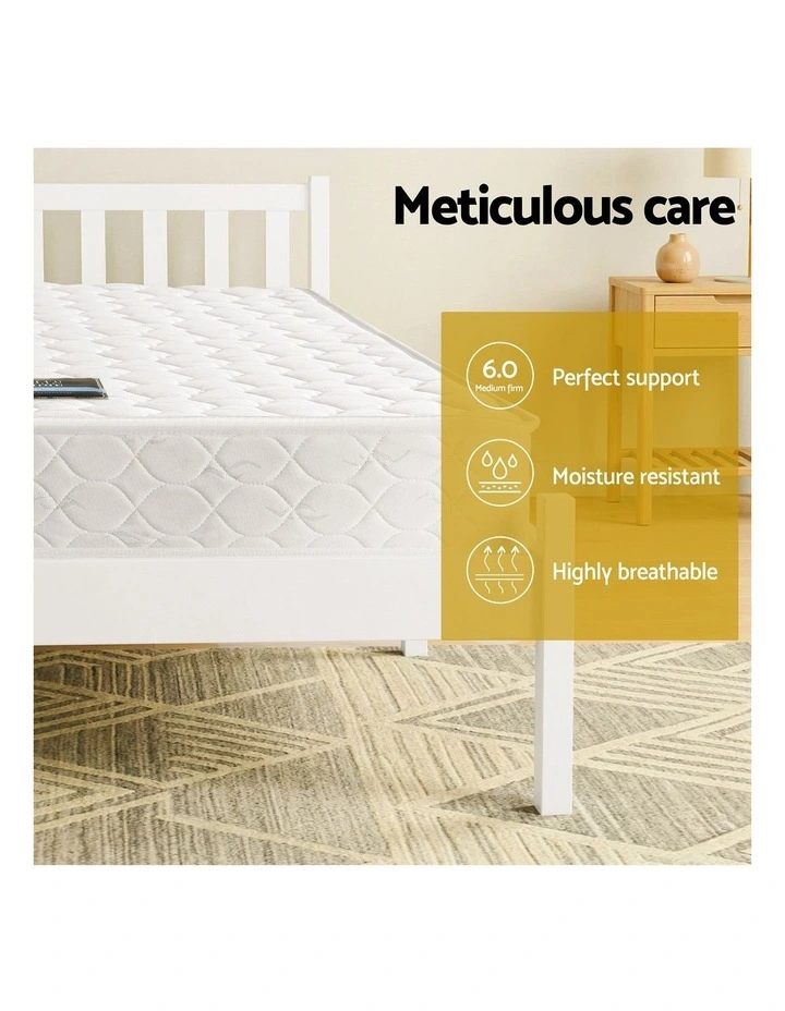 Giselle Double Mattress with Artiss Wooden Bed Frame Natural Pine Timber Base image 4