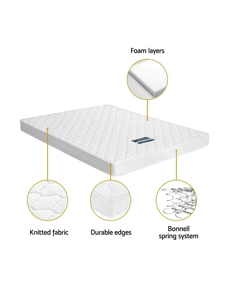 Giselle Double Mattress with Artiss Wooden Bed Frame Natural Pine Timber Base image 5
