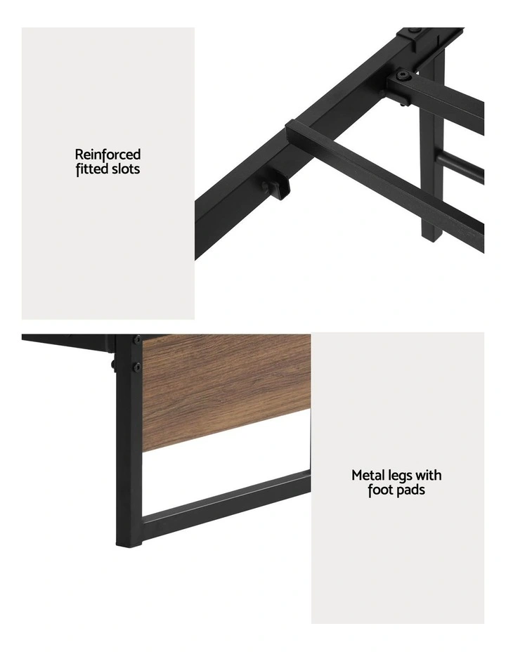 Artiss Bed Frame Metal Frame Single Bed Base 2 Drawers OSLO image 6