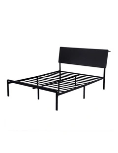 Artiss Bed Frame Queen Size LED Metal Bed Base with Charging Station LAN