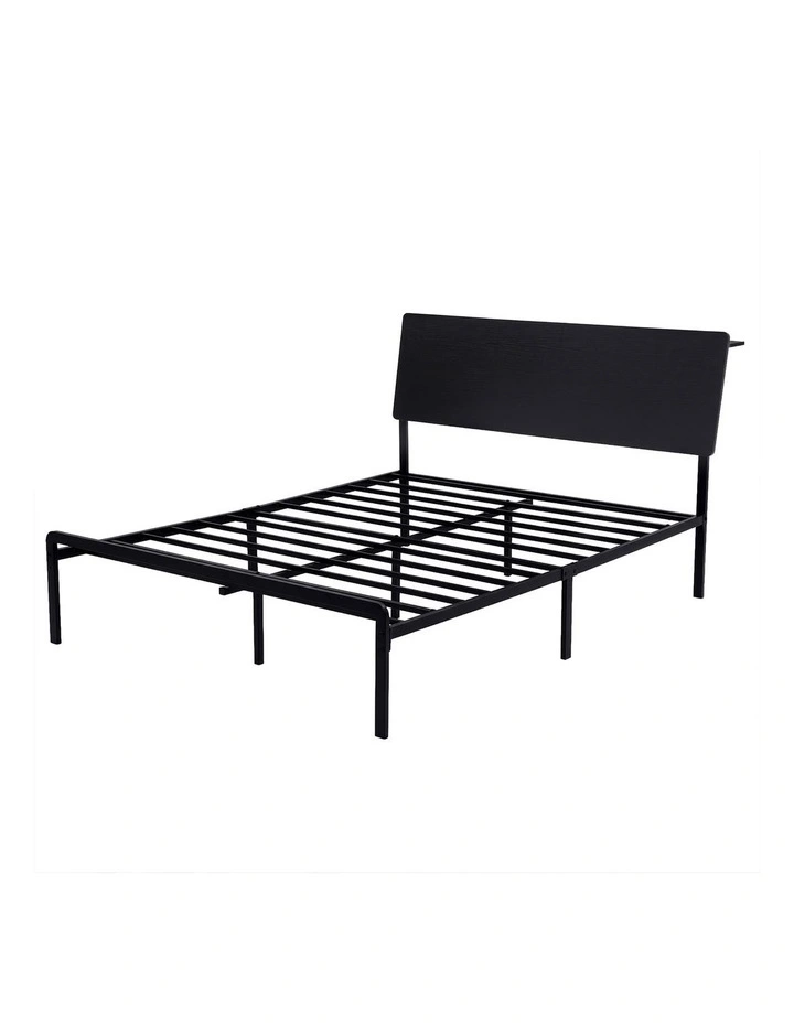 Artiss Bed Frame Queen Size LED Metal Bed Base with Charging Station LAN image 1
