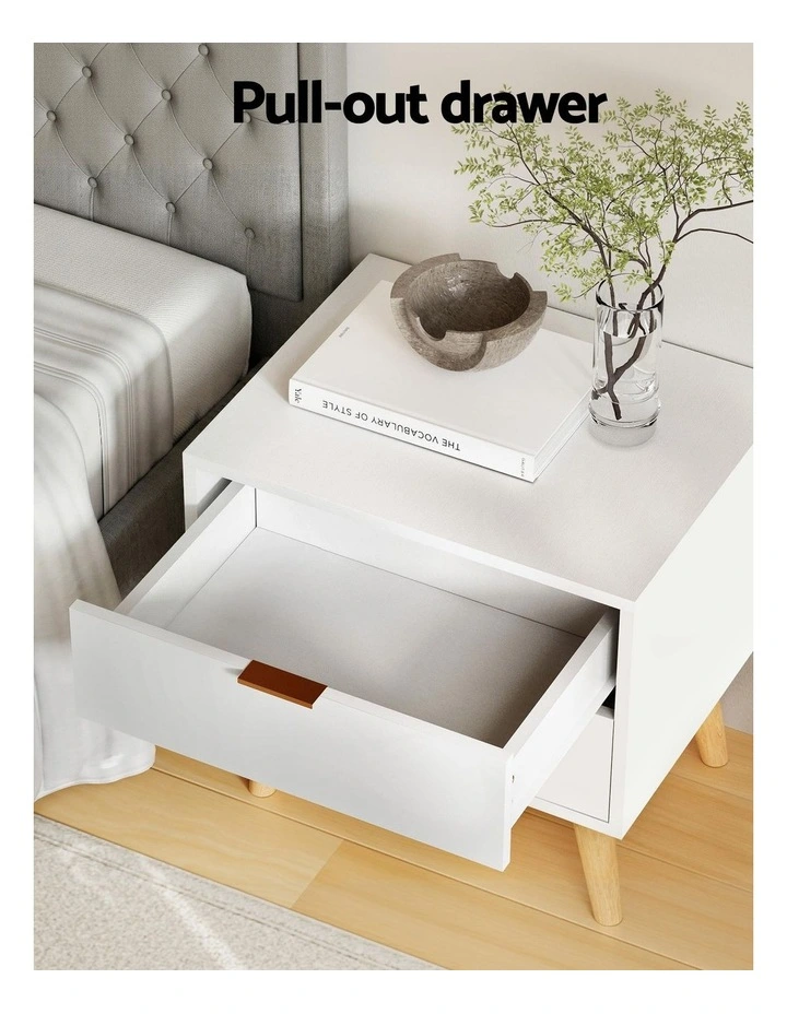 Artiss Upholstered Queen Gas Lift Storage Bed Frame with 2-Drawer Bedside Table Set image 7