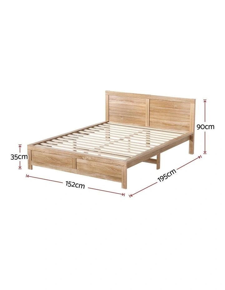 RoomSense Double 26cm Firm Mattress Bundle with Oatmeal Wooden Bed Frame image 3