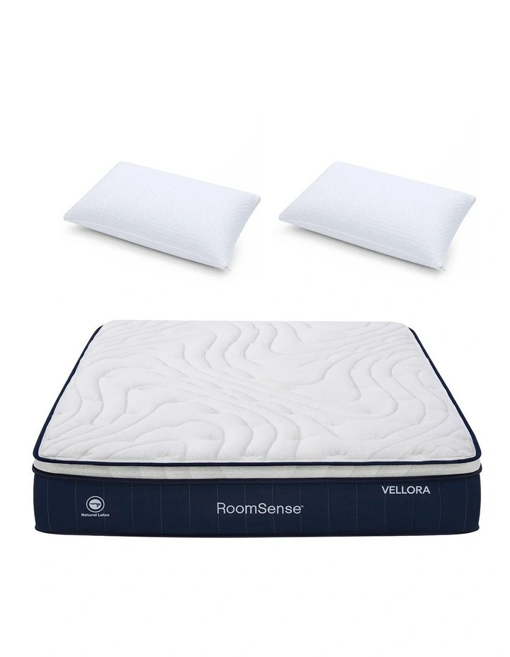 RoomSense Queen 30cm Medium Firm Latex Mattress, 2 Gel Cooling Pillows image 3