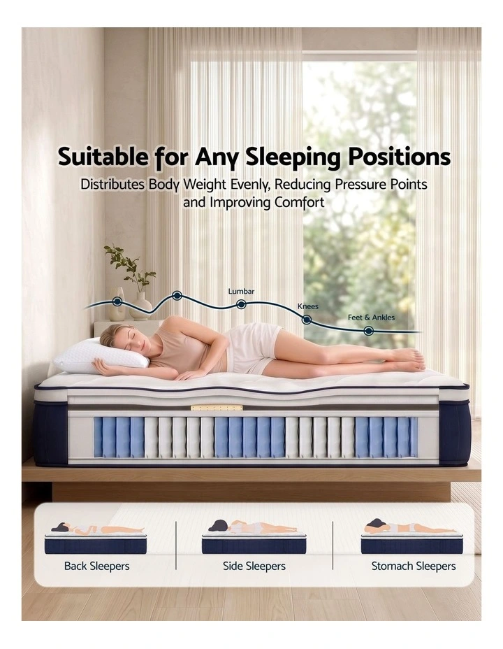 RoomSense Queen 30cm Medium Firm Latex Mattress, 2 Gel Cooling Pillows image 6