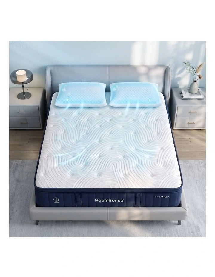 RoomSense Queen 34cm Medium Soft Gel Mattress Bundle with 2 Cooling Pillows image 5