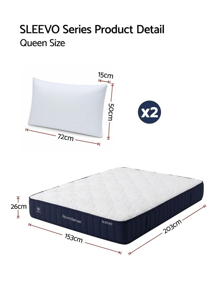 RoomSense Queen 30cm Medium Firm Latex Mattress Bundle with 2 Pillows image 4