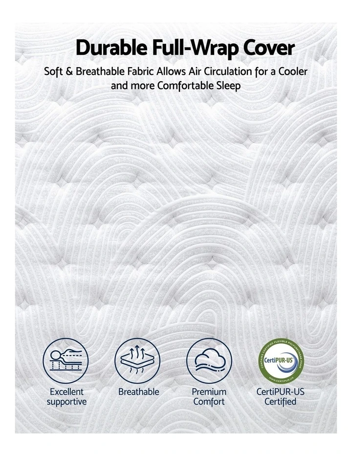 RoomSense Queen 34cm Medium Soft Gel Mattress Bundle, Oatmeal Bed Frame image 4