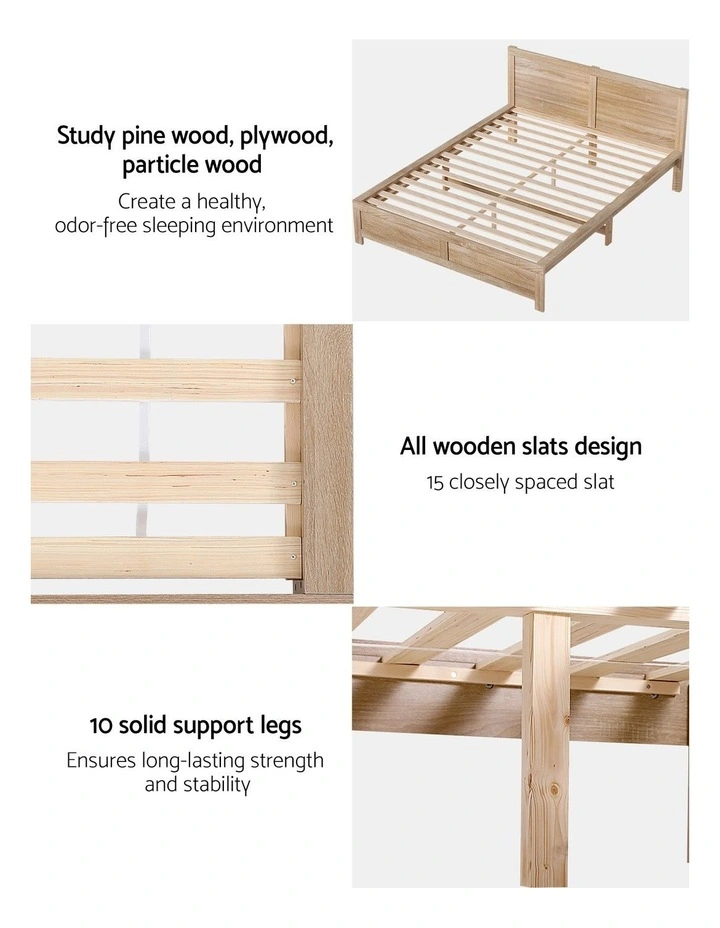 RoomSense Queen 34cm Medium Soft Gel Mattress Bundle, Oatmeal Bed Frame image 6