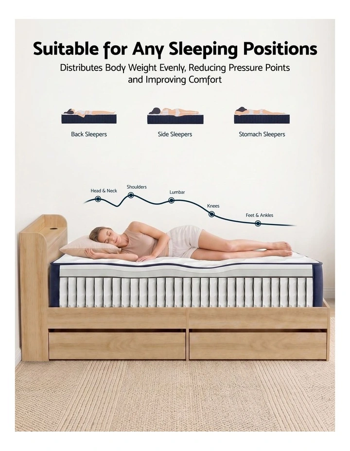 RoomSense Single Firm Mattress 26cm Bundle with Storage Bed Frame image 3