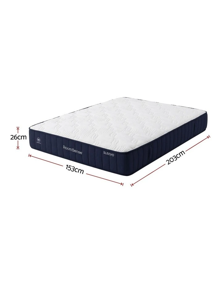 RoomSense Queen 26cm Firm Mattress Bundle with Oatmeal Wooden Bed Frame image 2