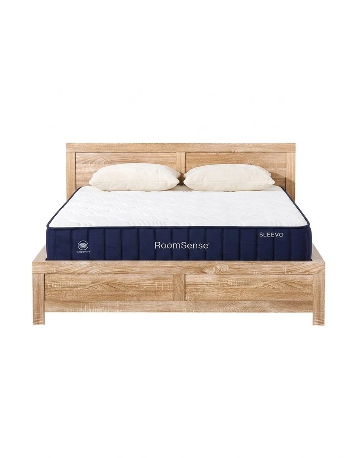 RoomSense Queen 26cm Firm Mattress Bundle with Oatmeal Wooden Bed Frame image 7