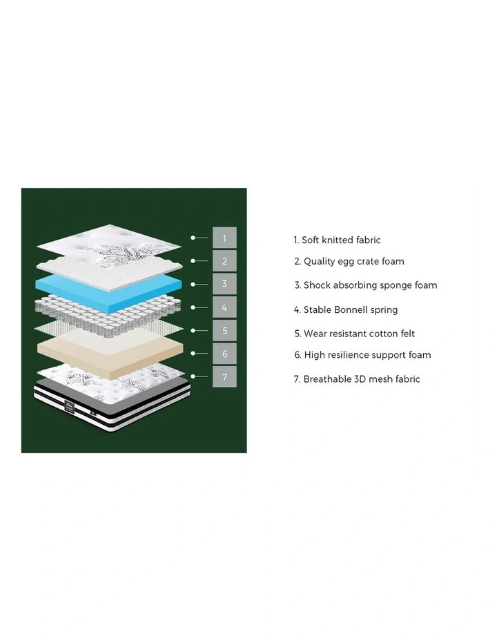 Bedra Double Mattress Luxury Bed Bonnell Spring Foam 22cm image 5