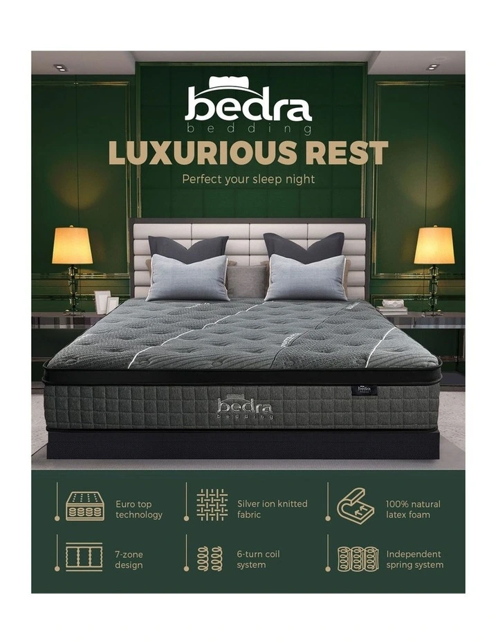Bedra Mattress 7 Zone Euro Top Latex Pocket Spring 34cm King image 5