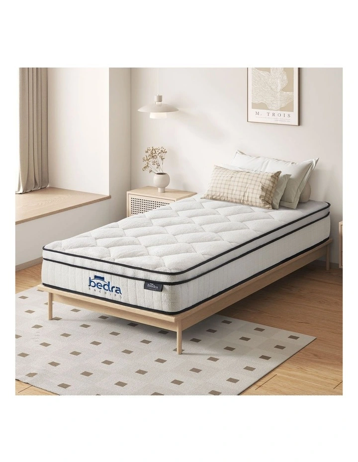 Bedra Mattress Luxury Boucle Fabric Euro Top Pocket Spring Bed 22cm King Single image 4