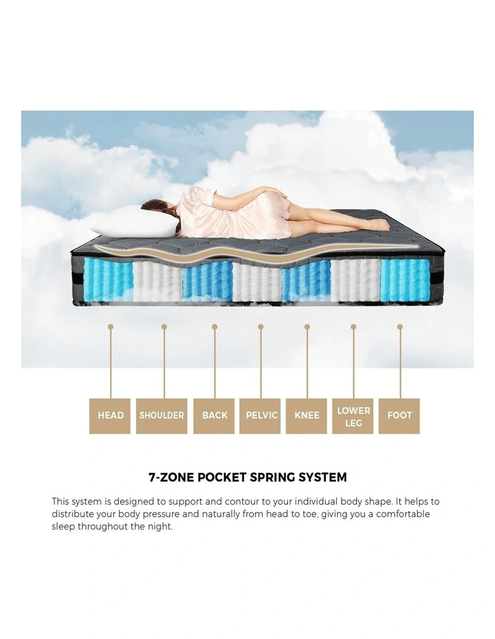 Bedra Mattress 3d Mesh Fabric 7 Zone Pocket Spring 22cm Double image 7