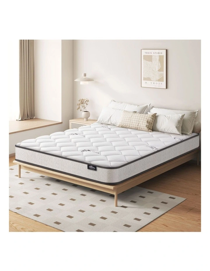 Bedra Double Mattress Bonnell Spring Bed Boucle Fabric 16cm image 4