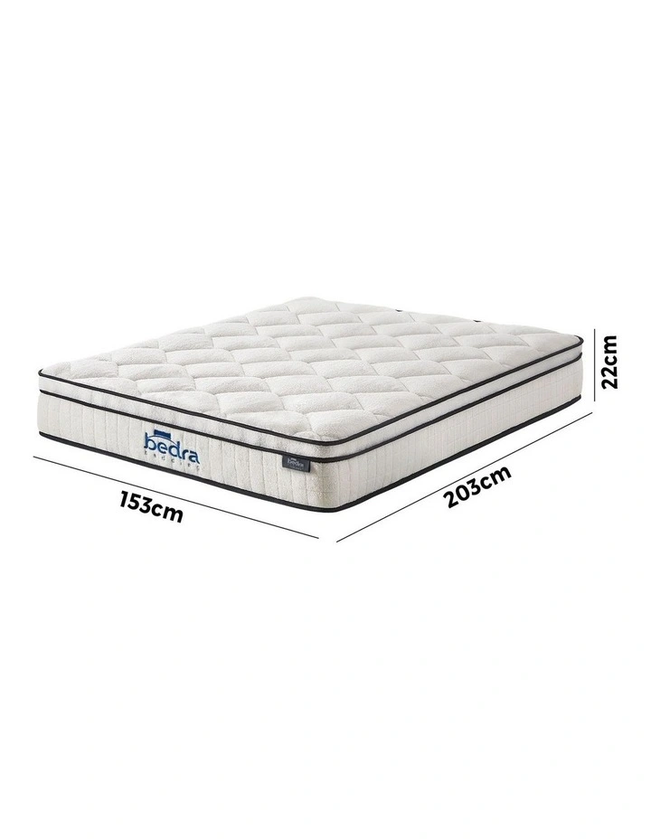 Bedra Mattress Luxury Boucle Fabric Euro Top Pocket Spring Bed 22cm Queen image 3