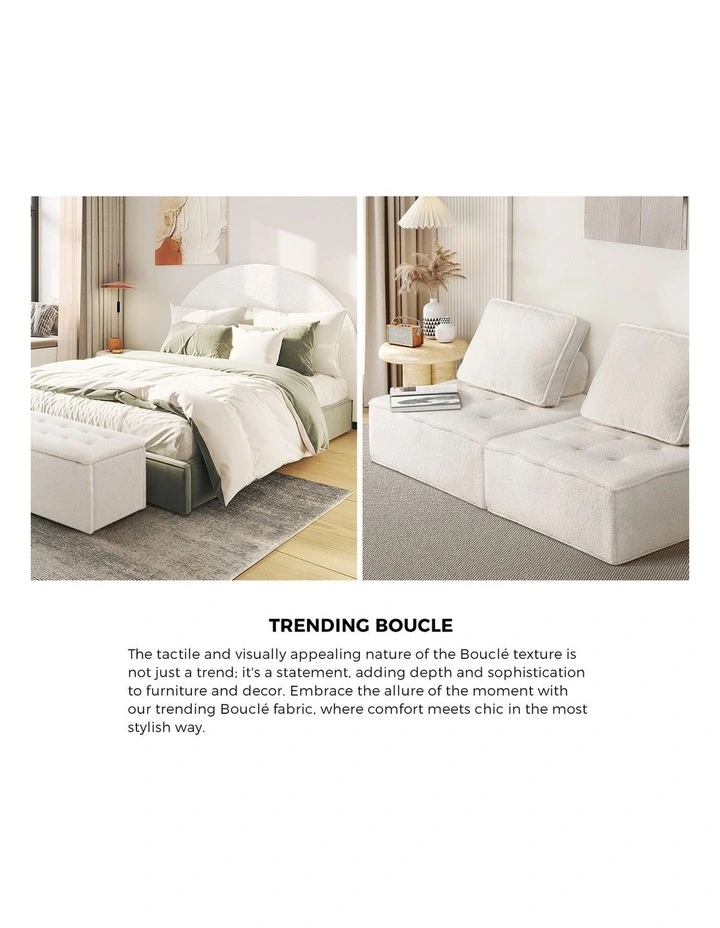 Bedra Mattress Luxury Boucle Fabric Euro Top Pocket Spring Bed 22cm Double image 7