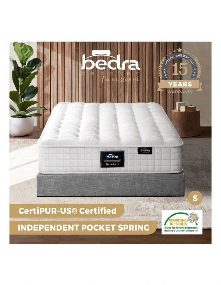 Bedra Mattress Bed Tight Top Pocket Spring Foam Medium Firm 27cm Single image 4