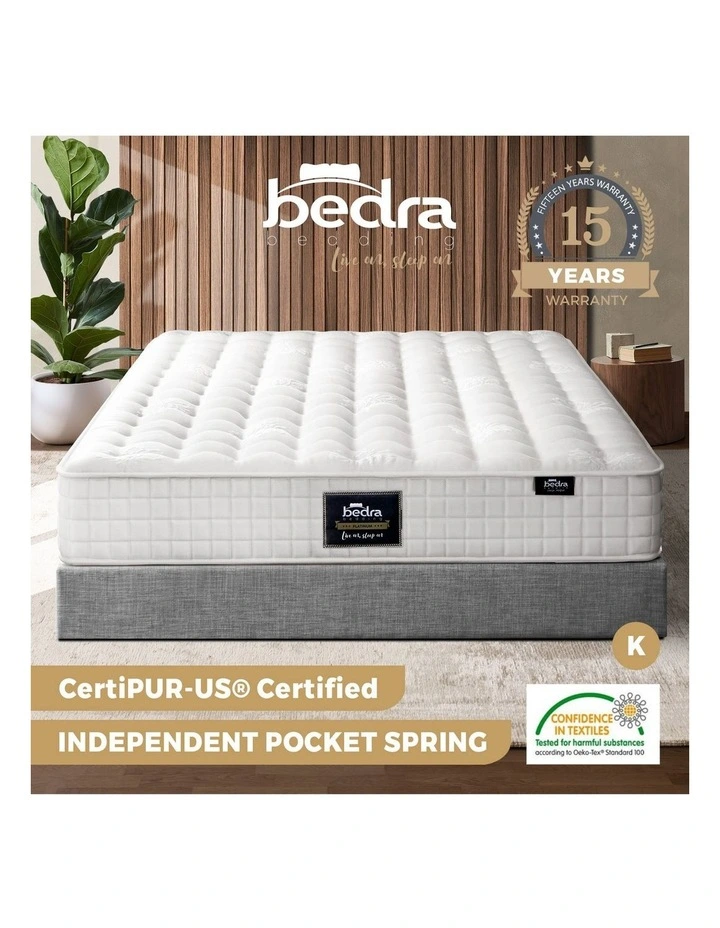 Bedra Mattress Bed Tight Top Pocket Spring Foam Medium Firm 27cm King image 4