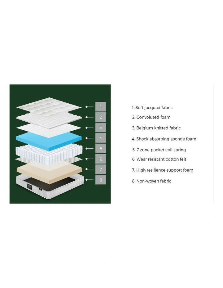 Bedra Mattress Bed Tight Top Pocket Spring Foam Medium Firm 27cm Double image 6