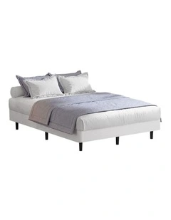 Oikiture Double Ensemble Bed Base Metal Bed Frame Fabric Cover Platform Bed