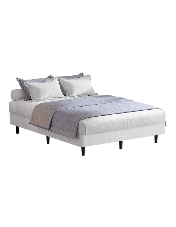Oikiture Double Ensemble Bed Base Metal Bed Frame Fabric Cover Platform Bed image 1