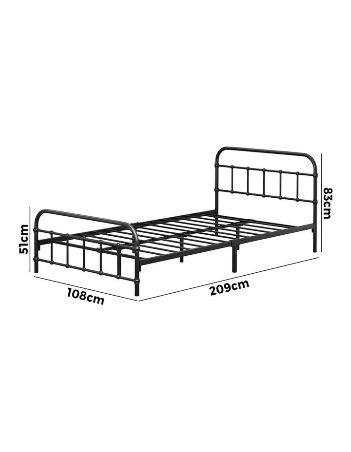 Oikiture Metal Bed Frame King Single Size Bed Base Platform image 3