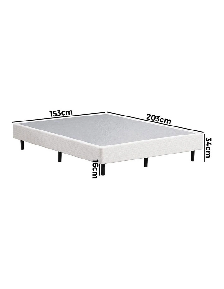 Oikiture Queen Ensemble Bed Base Metal Bed Frame Fabric Cover Platform Bed image 3