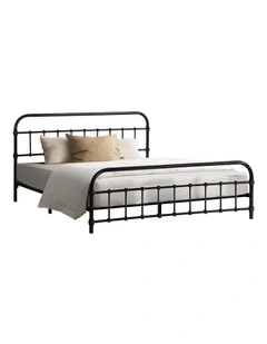 Oikiture Metal Bed Frame Queen Size Bed Base Platform