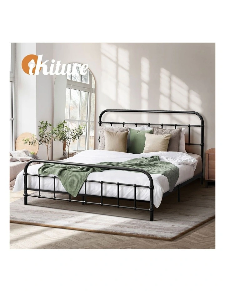 Oikiture Metal Bed Frame Double Size Bed Base Platform image 7