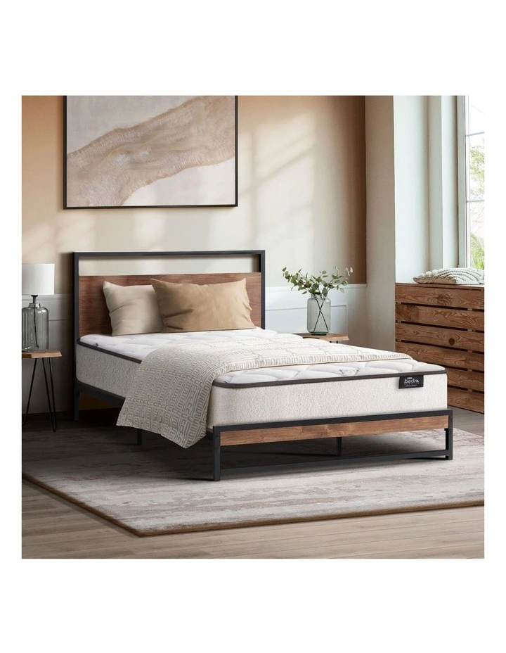 Oikiture Metal Bed Frame King Single Beds Platform with Mattress image 4