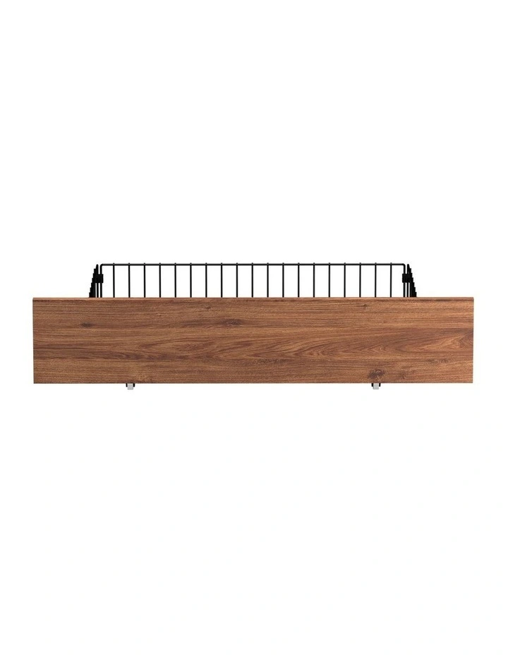 Oikiture 2x Bed Frame Storage Drawers with Wheels Metal Brown image 2