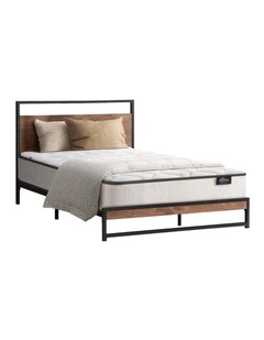 Oikiture Metal Bed Frame Single Size Beds Platform with Mattress